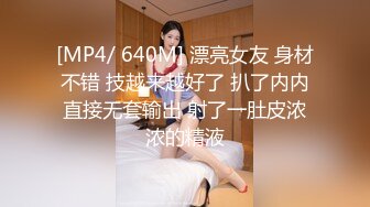 [MP4/ 640M] 漂亮女友 身材不错 技越来越好了 扒了内内直接无套输出 射了一肚皮浓浓的精液